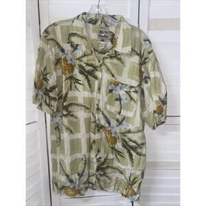 Vintage Hawaiian Shirt Steve & Barry Rayon Floral Pineapple Tiki Men’s Large